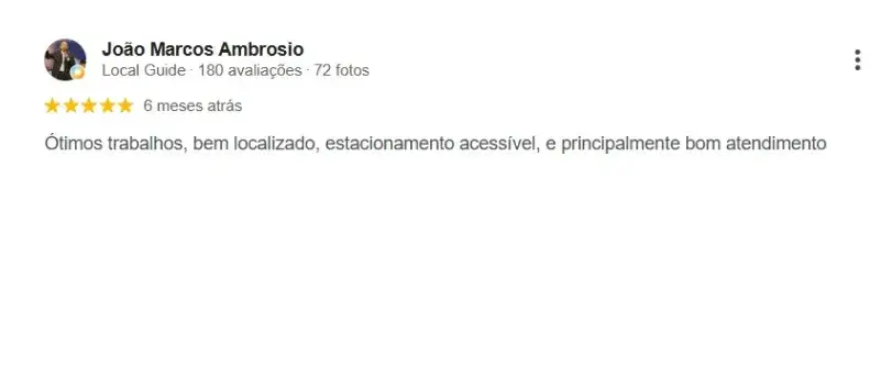 Avaliação 5 estrelas de cliente da Moldura Minuto